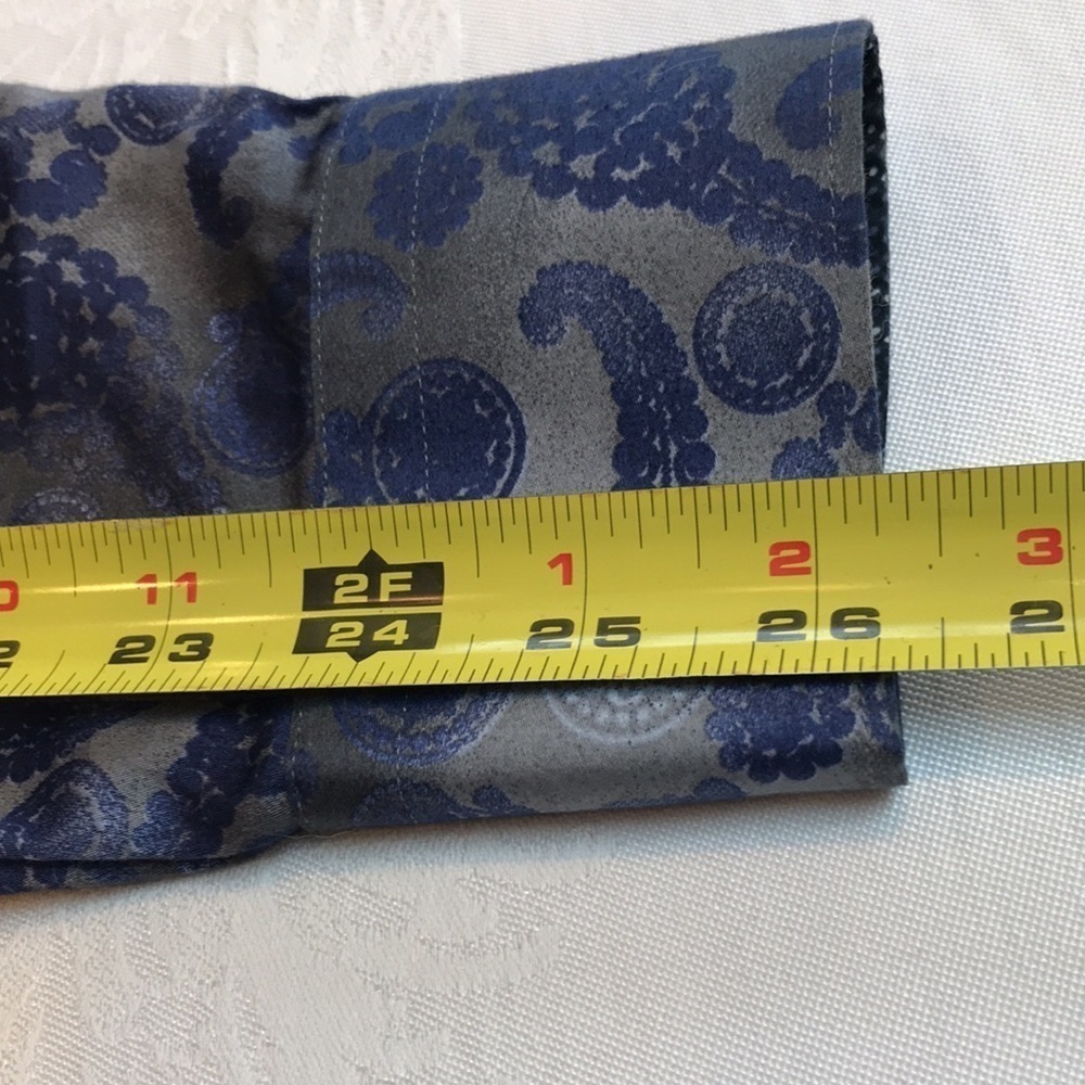 Au Noir Men's Button Up Long Sleeve Paisley Cotton Dress Shirt Size M - Picture 16 of 16